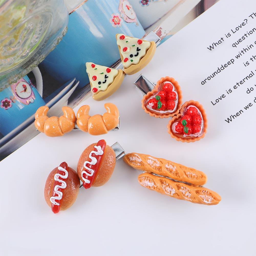 Baby Food Dogs - กิ๊บติดผมรูปพิซซ่า ฮอทดอก น่ารัก ตลก สำหรับสาวๆ สไตล์เกาหลี