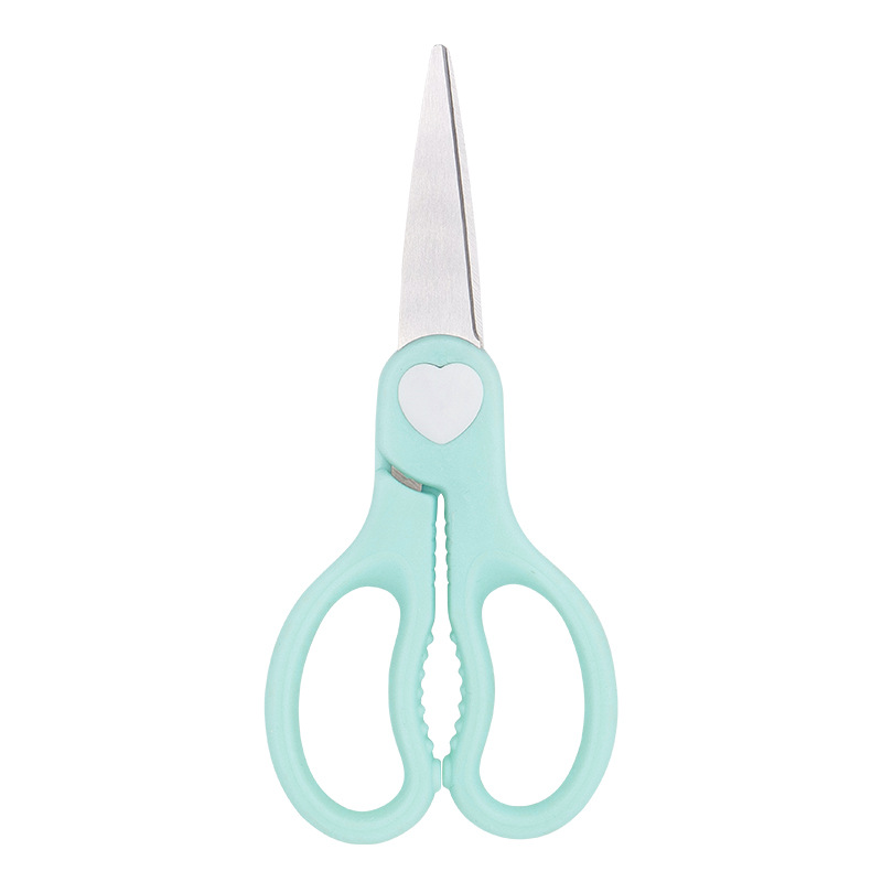 Baby Food Scissors - ใบมีดสแตนเลส กรรไกรตัดอาหารเสริมสำหรับเด็ก กรรไกรด้ามจับ PP อุปกรณ์ครัวสำหรับเด็ก
