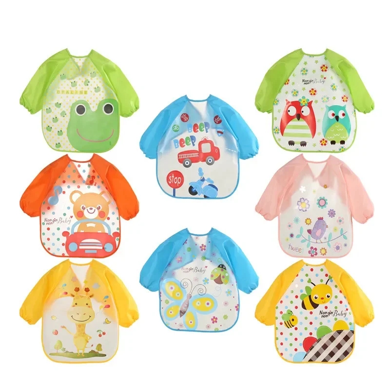 Baby Food Apron - กันน้ํา EVA แขนยาวผ้ากันเปื้อนเด็กผ้ากันเปื้อนเด็กแขนยาว Feeding SMOCK เด็กกิน