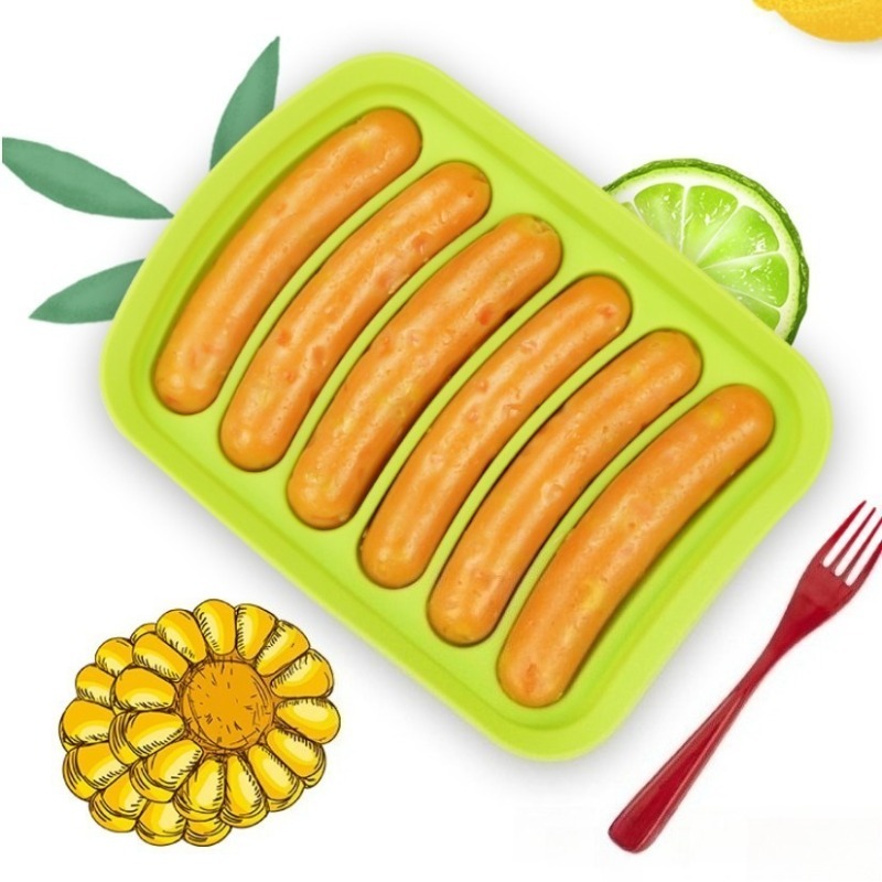 Baby Food Dogs - แม่พิมพ์ไส้กรอกซิลิโคนเกรดอาหารแบบใหม่ 1 ชิ้น อุปกรณ์ทำอาหารเสริมสำหรับเด็ก ทำโฮมเมด ฮอทดอก