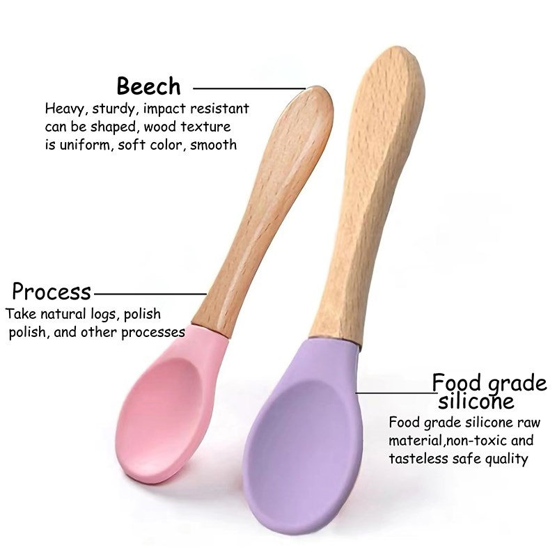 ช้อนไม้ซิลิโคนช้อนไม้ให้อาหารเ - Baby Food Organic บทวิจารณ์และราคา