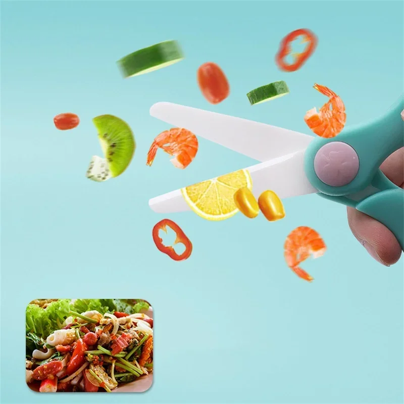 กรรไกรอาหารในครัวใบมีดเซรามิกพ - Baby Food Scissors บทวิจารณ์และราคา