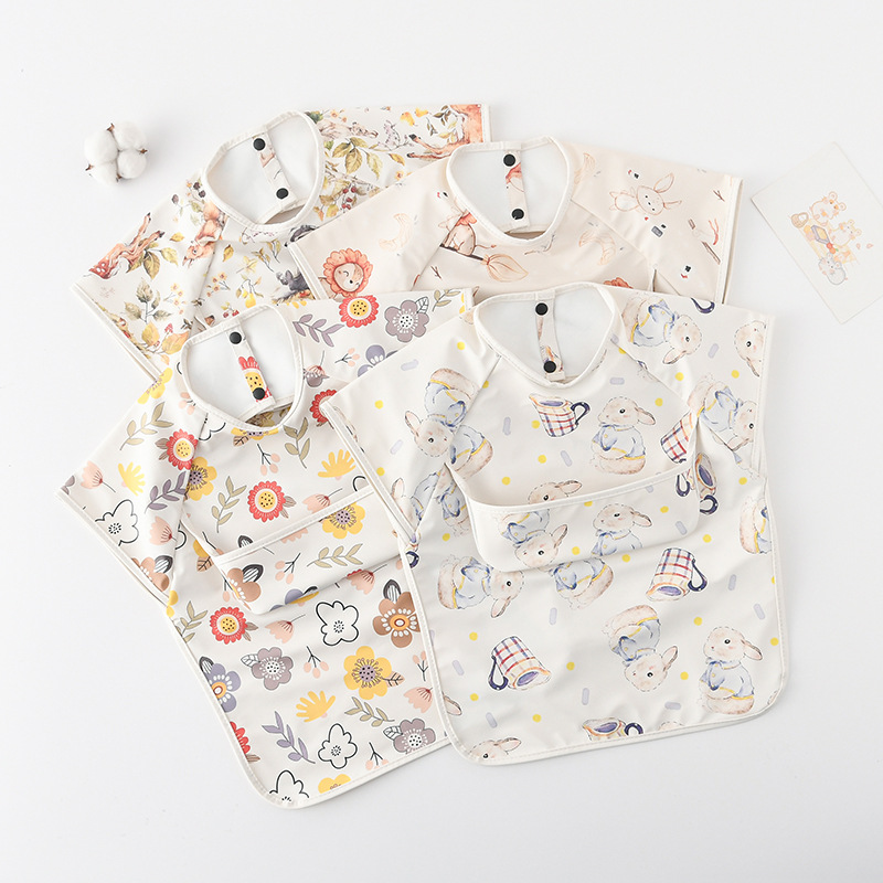 ทารกแรกเกิด Bibs เสื้อกันน้ําไ - Baby Food Apron บทวิจารณ์และราคา